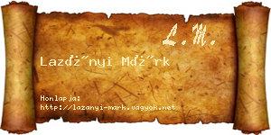 Lazányi Márk névjegykártya